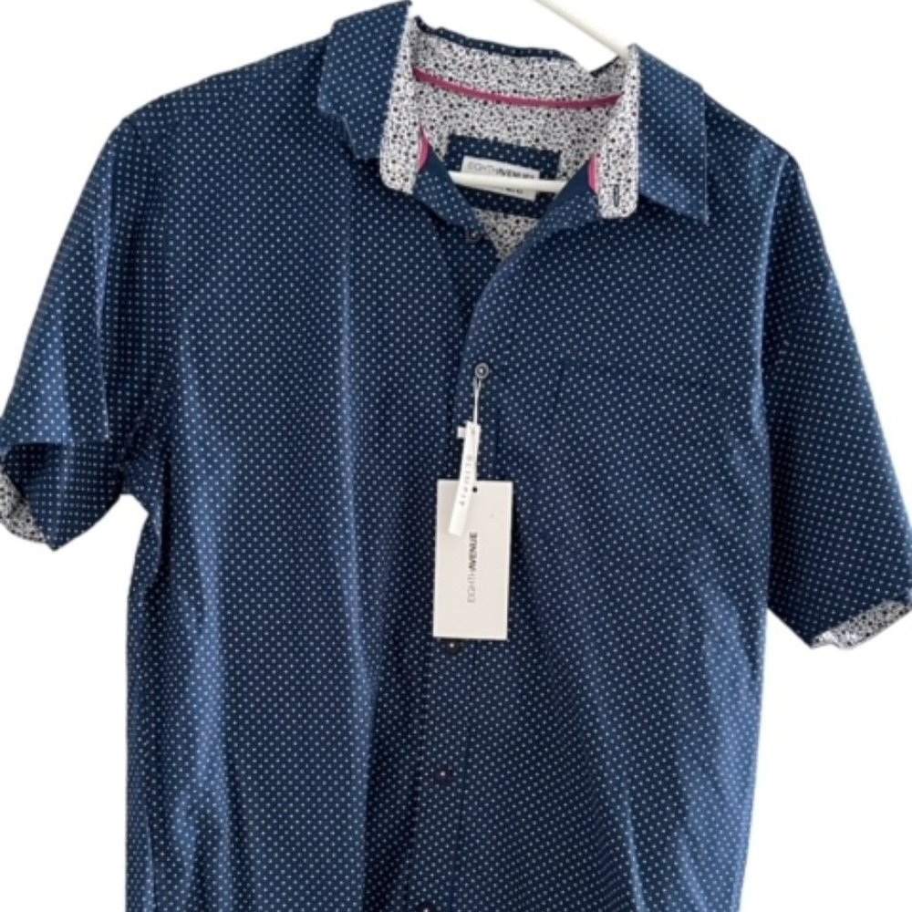 Eighth Avenue Men's Casual Short Sleeve Shirt NWT, Large